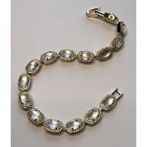 Kendra Scott Cole Cocktail Bracelet Gold Plated White Pearlized Stones 7"